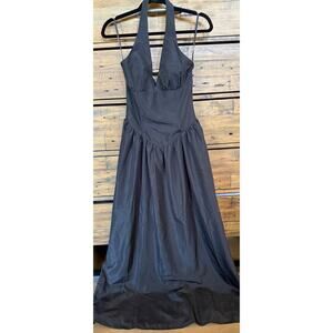 MORE TO COME Women's Bexley Maxi Dress Black Halter Dress Size XS